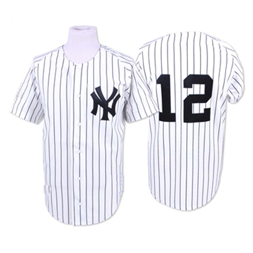 Men's Mitchell and Ness New York Yankees #12 Wade Boggs Authentic White 1996 Throwback MLB Jersey