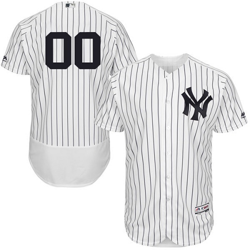 Men's Majestic New York Yankees Customized White/Navy Flexbase Authentic Collection MLB Jersey