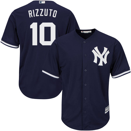 Men's Majestic New York Yankees #10 Phil Rizzuto Replica Navy Blue Alternate MLB Jersey