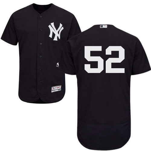 Men's Majestic New York Yankees #52 C.C. Sabathia Authentic Navy Blue Alternate MLB Jersey