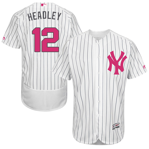 Men's Majestic New York Yankees #12 Chase Headley Authentic White 2016 Mother's Day Fashion Flex Base MLB Jersey