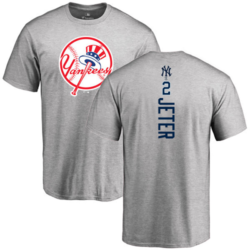 Women's Majestic New York Yankees #2 Derek Jeter Replica Grey Road MLB Jersey