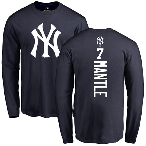 Women's Majestic New York Yankees #7 Mickey Mantle Replica Navy Blue Alternate MLB Jersey