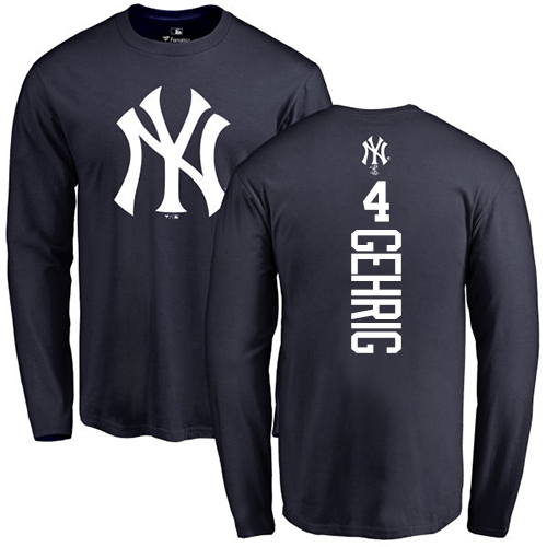 Women's Majestic New York Yankees #4 Lou Gehrig Replica Navy Blue Alternate MLB Jersey