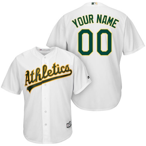 Youth Majestic Oakland Athletics Customized Replica White Home Cool Base MLB Jersey