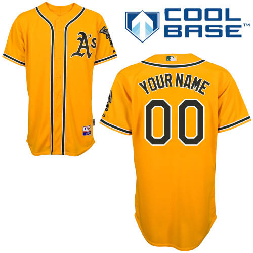 Youth Majestic Oakland Athletics Customized Authentic Gold Alternate 2 Cool Base MLB Jersey