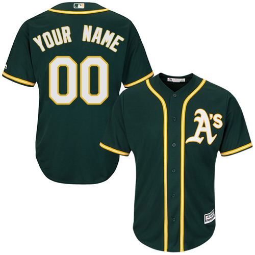 Youth Majestic Oakland Athletics Customized Authentic Green Alternate 1 Cool Base MLB Jersey