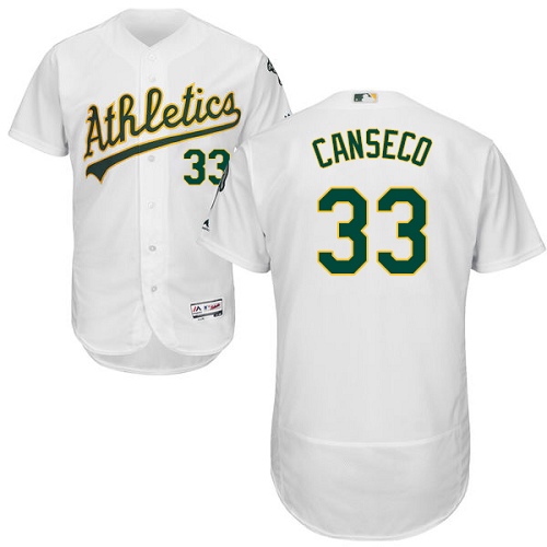 Men's Majestic Oakland Athletics #33 Jose Canseco Authentic White Home Cool Base MLB Jersey