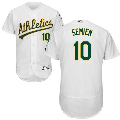 Men's Majestic Oakland Athletics #10 Marcus Semien Authentic White Home Cool Base MLB Jersey