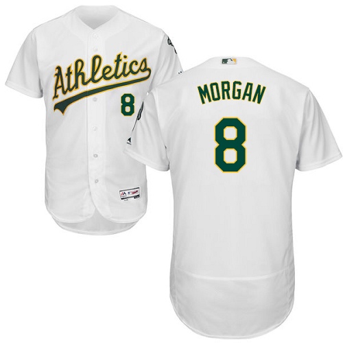 Men's Majestic Oakland Athletics #8 Joe Morgan Authentic White Home Cool Base MLB Jersey