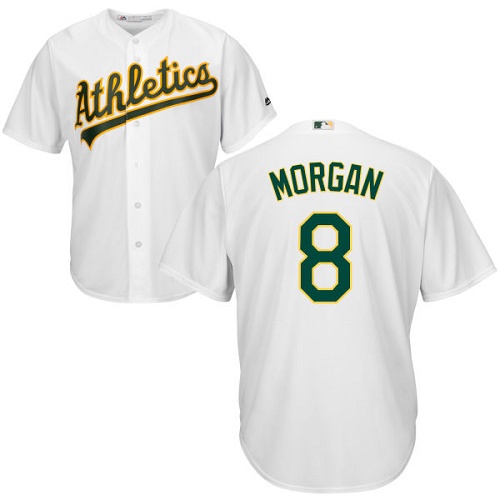 Men's Majestic Oakland Athletics #8 Joe Morgan Replica White Home Cool Base MLB Jersey