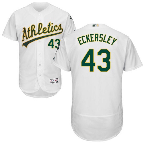 Men's Majestic Oakland Athletics #43 Dennis Eckersley Authentic White Home Cool Base MLB Jersey