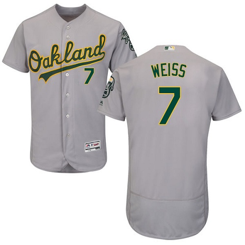 Men's Majestic Oakland Athletics #7 Walt Weiss Grey Flexbase Authentic Collection MLB Jersey