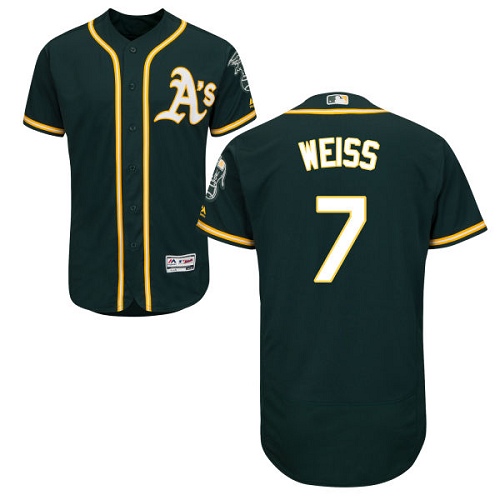 Men's Majestic Oakland Athletics #7 Walt Weiss Green Flexbase Authentic Collection MLB Jersey