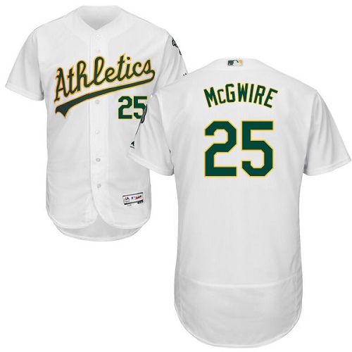 Men's Majestic Oakland Athletics #25 Mark McGwire Authentic White Home Cool Base MLB Jersey