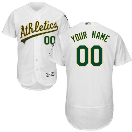 Men's Majestic Oakland Athletics Customized White Flexbase Authentic Collection MLB Jersey