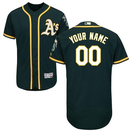 Men's Majestic Oakland Athletics Customized Green Flexbase Authentic Collection MLB Jersey