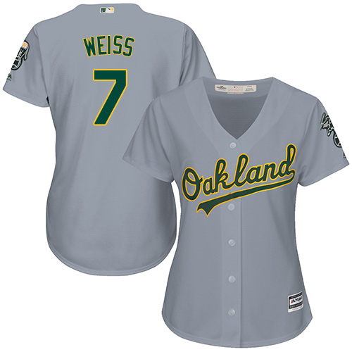 Women's Majestic Oakland Athletics #7 Walt Weiss Authentic Grey Road Cool Base MLB Jersey