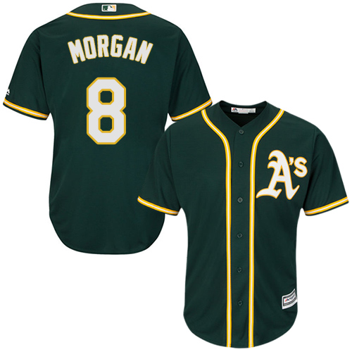 Youth Majestic Oakland Athletics #8 Joe Morgan Authentic Green Alternate 1 Cool Base MLB Jersey