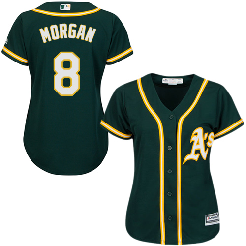 Women's Majestic Oakland Athletics #8 Joe Morgan Authentic Green Alternate 1 Cool Base MLB Jersey