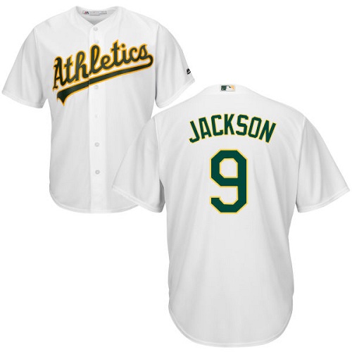 Youth Majestic Oakland Athletics #9 Reggie Jackson Authentic White Home Cool Base MLB Jersey