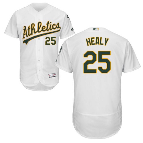 Men's Majestic Oakland Athletics #25 Ryon Healy White Flexbase Authentic Collection MLB Jersey