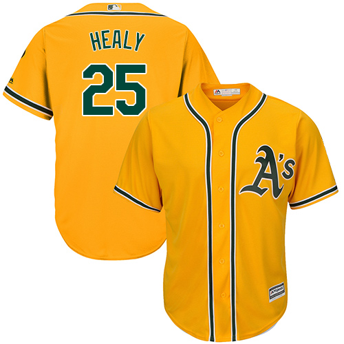 Youth Majestic Oakland Athletics #25 Ryon Healy Replica Gold Alternate 2 Cool Base MLB Jersey