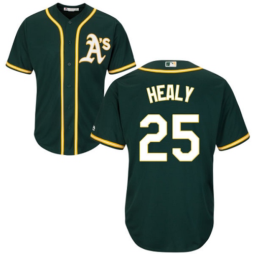 Youth Majestic Oakland Athletics #25 Ryon Healy Authentic Green Alternate 1 Cool Base MLB Jersey