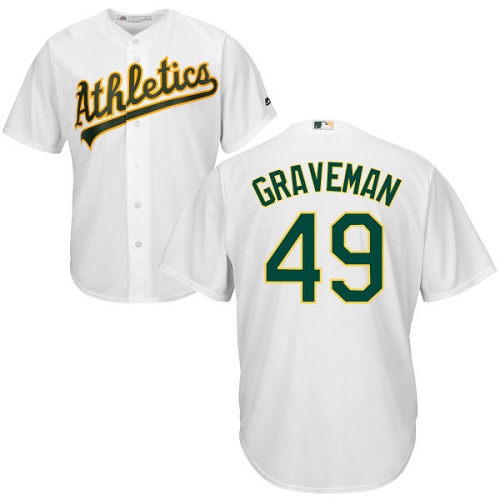 Youth Majestic Oakland Athletics #49 Kendall Graveman Replica White Home Cool Base MLB Jersey