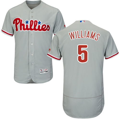 Men's Majestic Philadelphia Phillies #5 Nick Williams Grey Flexbase Authentic Collection MLB Jersey