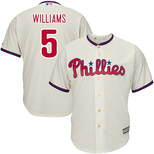 Youth Majestic Philadelphia Phillies #5 Nick Williams Authentic Cream Alternate Cool Base MLB Jersey