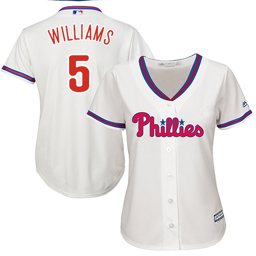 Women's Majestic Philadelphia Phillies #5 Nick Williams Authentic Cream Alternate Cool Base MLB Jersey