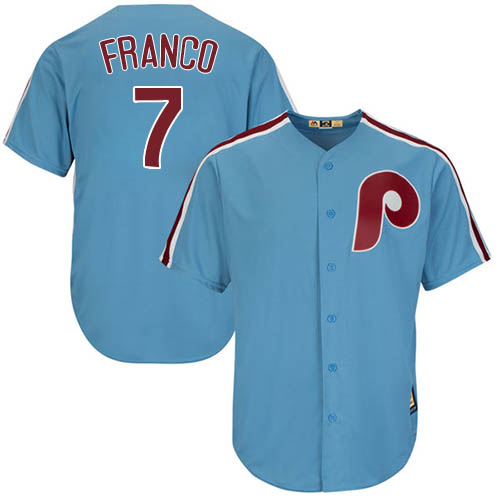Men's Majestic Philadelphia Phillies #7 Maikel Franco Authentic Light Blue Cooperstown MLB Jersey