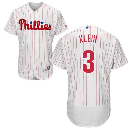 Men's Majestic Philadelphia Phillies #3 Chuck Klein Authentic White/Red Strip Home Cool Base MLB Jersey