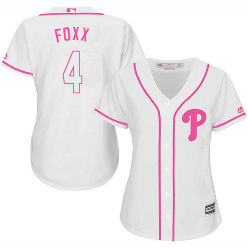 Women's Majestic Philadelphia Phillies #4 Jimmy Foxx Replica White Fashion Cool Base MLB Jersey