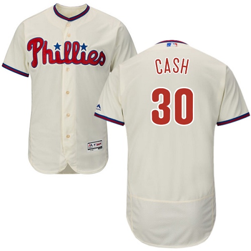 Men's Majestic Philadelphia Phillies #30 Dave Cash Authentic Cream Alternate Cool Base MLB Jersey