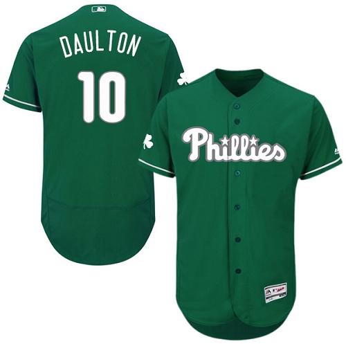 Men's Majestic Philadelphia Phillies #10 Darren Daulton Green Celtic Flexbase Authentic Collection MLB Jersey