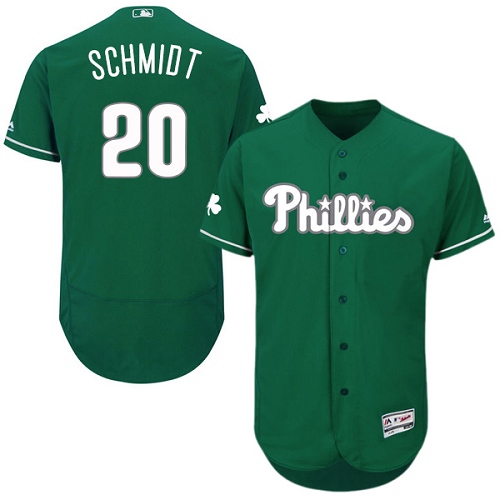 Men's Majestic Philadelphia Phillies #20 Mike Schmidt Green Celtic Flexbase Authentic Collection MLB Jersey