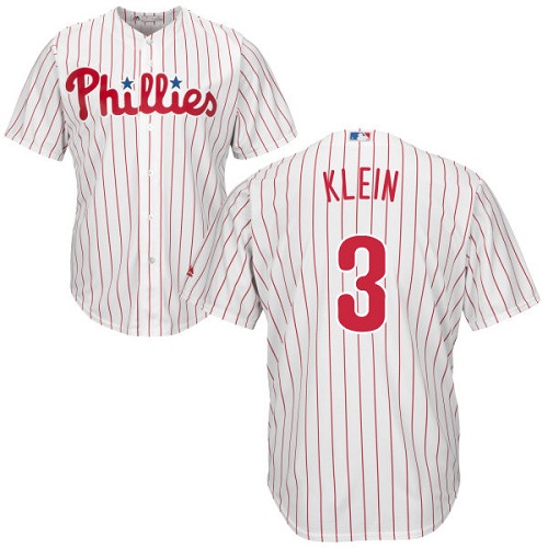 Youth Majestic Philadelphia Phillies #3 Chuck Klein Authentic White/Red Strip Home Cool Base MLB Jersey