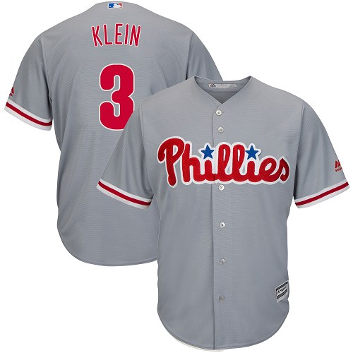 Youth Majestic Philadelphia Phillies #3 Chuck Klein Authentic Grey Road Cool Base MLB Jersey