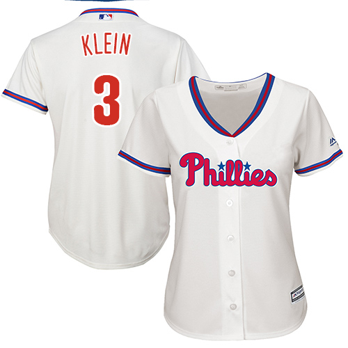 Women's Majestic Philadelphia Phillies #3 Chuck Klein Authentic Cream Alternate Cool Base MLB Jersey