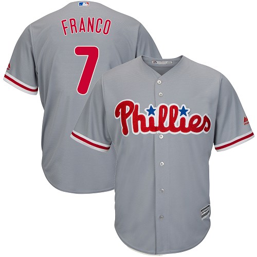 Youth Majestic Philadelphia Phillies #7 Maikel Franco Authentic Grey Road Cool Base MLB Jersey