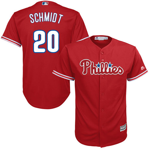 Youth Majestic Philadelphia Phillies #20 Mike Schmidt Replica Red Alternate Cool Base MLB Jersey