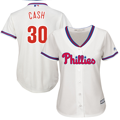 Women's Majestic Philadelphia Phillies #30 Dave Cash Replica Cream Alternate Cool Base MLB Jersey