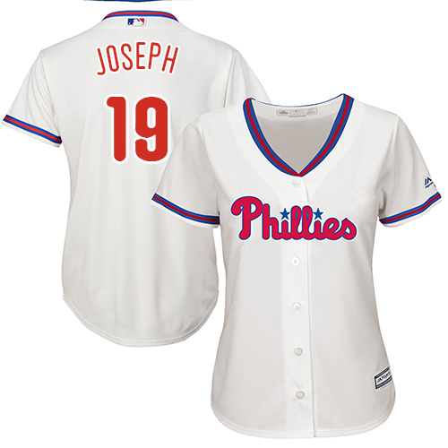 Women's Majestic Philadelphia Phillies #19 Tommy Joseph Replica Cream Alternate Cool Base MLB Jersey