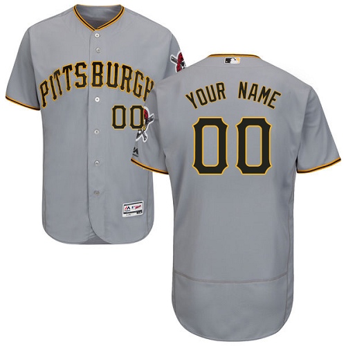 Men's Majestic Pittsburgh Pirates Customized Authentic Grey Road Cool Base MLB Jersey