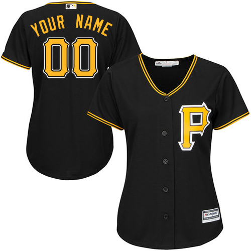 Women's Majestic Pittsburgh Pirates Customized Replica Black Alternate Cool Base MLB Jersey
