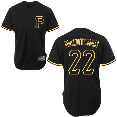 Men's Majestic Pittsburgh Pirates #22 Andrew McCutchen Replica Black Fashion MLB Jersey