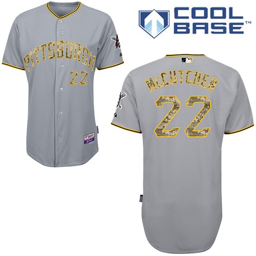 Men's Majestic Pittsburgh Pirates #22 Andrew McCutchen Authentic Grey USMC Cool Base MLB Jersey