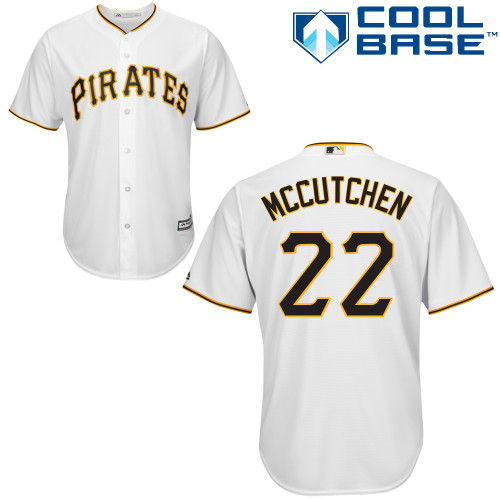 Youth Majestic Pittsburgh Pirates #22 Andrew McCutchen Replica White Home Cool Base MLB Jersey